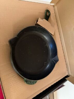 Staub 10 Inch Cast Iron Frying Pan Green